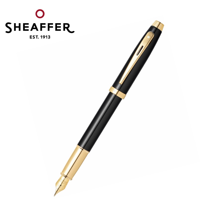免費客製化刻字【Sheaffer】100亮黑金夾鋼筆/F尖 SFE0932243✿50B003